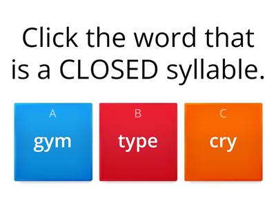 What Kind of Syllable/ y as a vowel