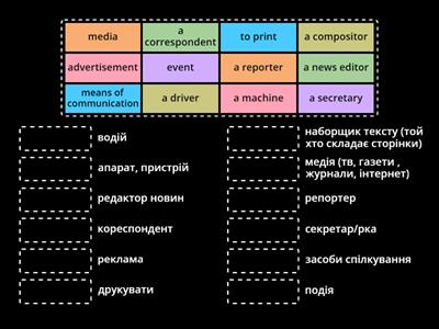 Карпюк 8 клас_ Newspapers and magazines стр 182-183 Vocabulary