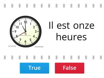 Times in French (on hour and minutes past)