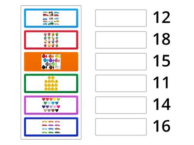 Padankan nombor dan bilangan objek (11 - 20) 