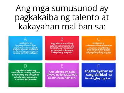 Module 2: Talento mo: Kilalanin, Tuklasin at Paunlarin