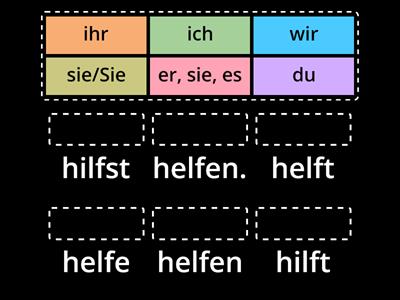  helfen. Präsens