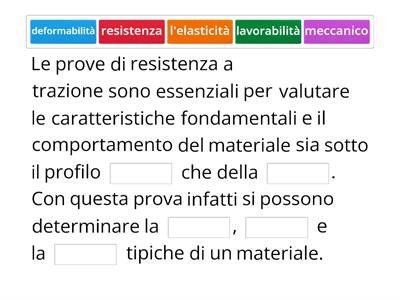 Prove sui materiali (missing word)