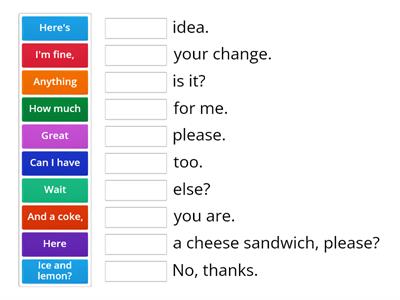 Ordering food and drinks