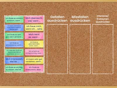 Redemittel: Gefallen / Missfallen / Erstaunen / Interesse ausdrücken