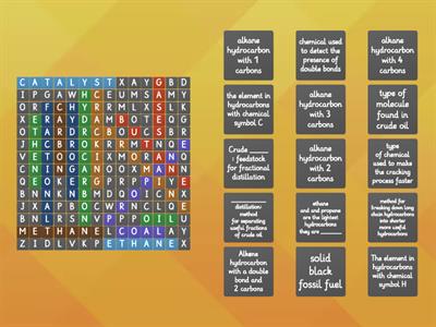 Wordsearch for hydrocarbons 11 SET 5