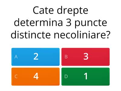 Evaluare. Punctul, dreapta, planul.