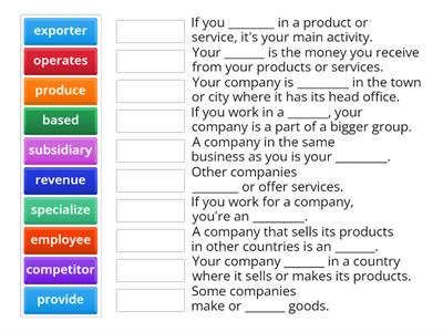 Companies, business vocabulary (A2)