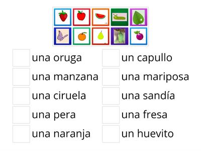 La Oruga Muy Hambrienta (vocabulario completo)