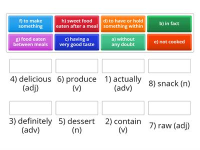 SRW1 Unit 6 Food – R2 A Vocabulary Preview #1 p.104