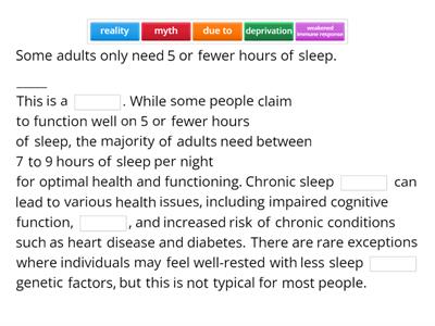 Sleep reality or myth?