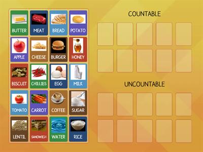 UNCOUNTABLE AND COUNTABLE NOUNS 