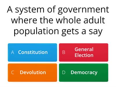 Government Keywords - Quiz