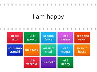 Frasi con verbo essere (to be) INGLESE (4B)