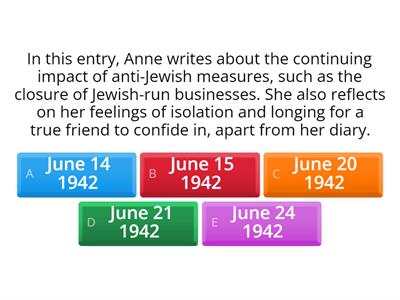 Anne Frank Entries