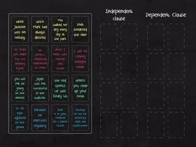 Indpendent and dependent clauses