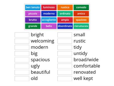 Adjectives to describe homes