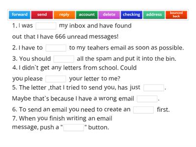 email collocations - finish sentences