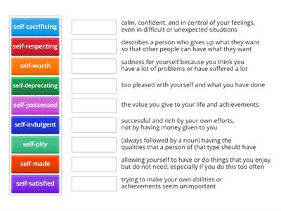 Ready for C2 unit 1 nouns & adjectives with self-