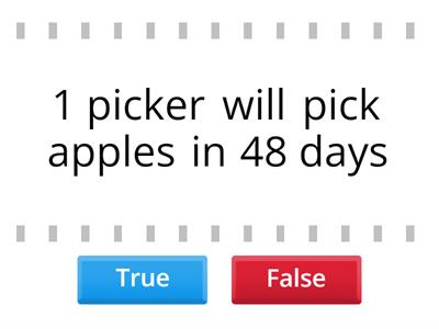 4 pickers pick apples in the orchard in 12 days. They work at the same pace.