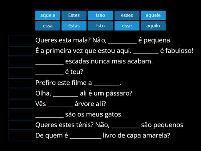 Determinantes e pronomes demonstrativos