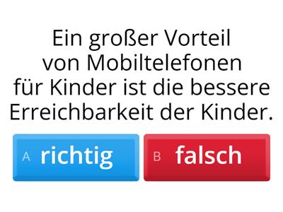 Redemittel Schreiben Teil 2 - Richtig oder Falsch?