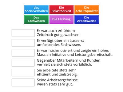 A2/B1 Arbeitszeugnis