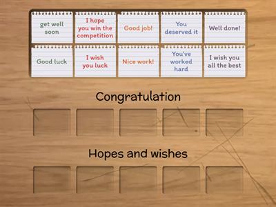Expressing Congratulation, Hopes and Wishes