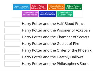 Harry Potter Titles Match up Spanish