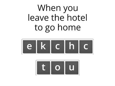 Hotel Vocabulary (definitions)