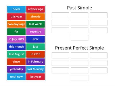 Past Simple and Present Perfect Time Expressions