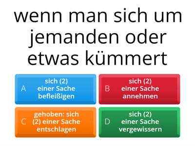 VERBEN MIT GENITIV (TEIL 2): 1. NOMINATIV + 2. GENITIV  + REFLEXIVPRONOMEN IM 4. AKKUSATIV: SICH (MICH, DICH, ...)