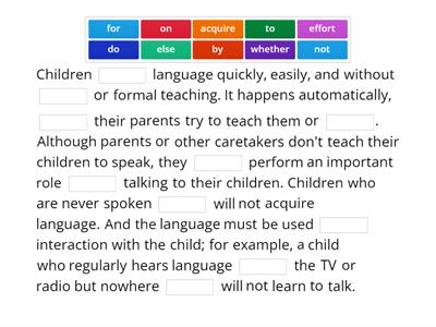 How do children acquire language? 