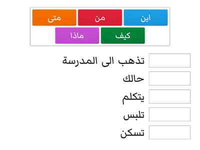 لعبة ادوات الاستفهام