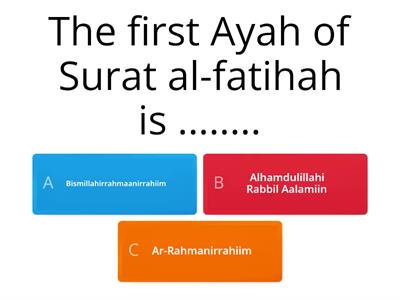 Quiz Surat Al-Fatihah