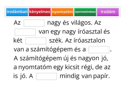 (116) Magyar nyelv: Az irodám, a főnököm és a kedvenc kollégám