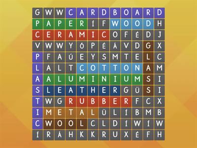 WORDSEARCH MATERIALS