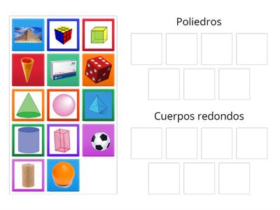  Clasificación de poliedros y cuerpos redondos. 