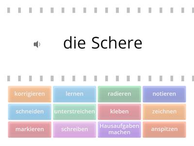 Schulsachen + Verben Prima A1/A2