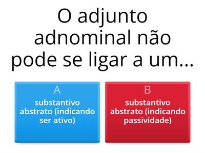 Adjunto adnominal x Complemento nominal