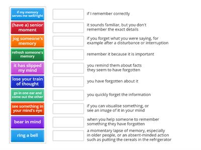 Idioms about memory B2-C1