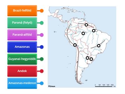 Dél-Amerika tájai, vízrajza (közép érettségi követelmény)