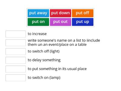 Phrasal verbs with "put"