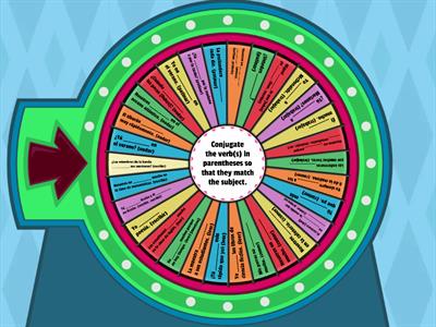 Wheel of Conjugation! (Subject/verb agreement)