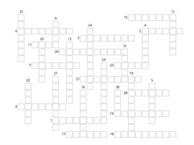 Crossword: Giving Definitions: Intermediate (Main Words)