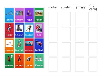 Sport machen, spielen, fahren?