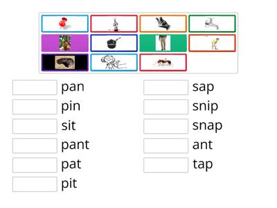 Jolly Phonics Group 1 words blend and match