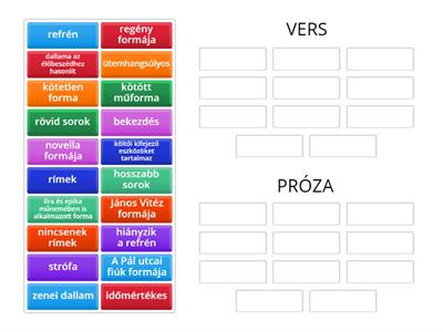 Műformák vers - próza