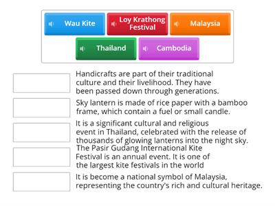 Instructions: Match the words to their respective meaning. 