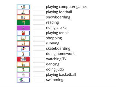 Sports and other activities